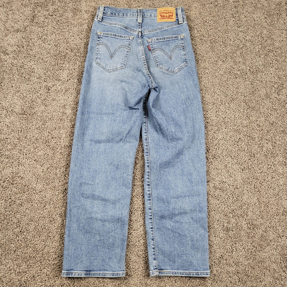 Levis Ribcage Straight Ankle Jean W25 L27 High Rise Button Fly 72693 Medium Wash - Picture 6 of 13